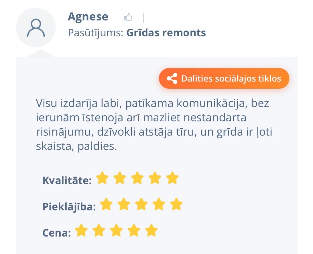 Klienta atsauksme 20
